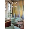 Abstract wall mural with golden vertical streaks · Khroma Serica DGRIC1021-1023