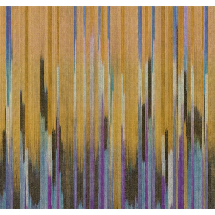 Abstraktes Wandbild mit goldenen vertikalen Streifen · Khroma Serica DGRIC1021-1023