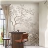 Soft botanical landscape wall mural with palms · Khroma Tessura DGTES1021-1024