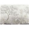 Soft botanical landscape wall mural with palms · Khroma Tessura DGTES1021-1024