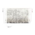 Soft botanical landscape wall mural with palms · Khroma Tessura DGTES1021-1024