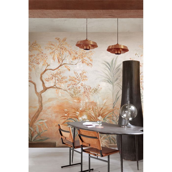 Exotic garden wall mural with palms and tree · Khroma Tessura DGTES1031-1034