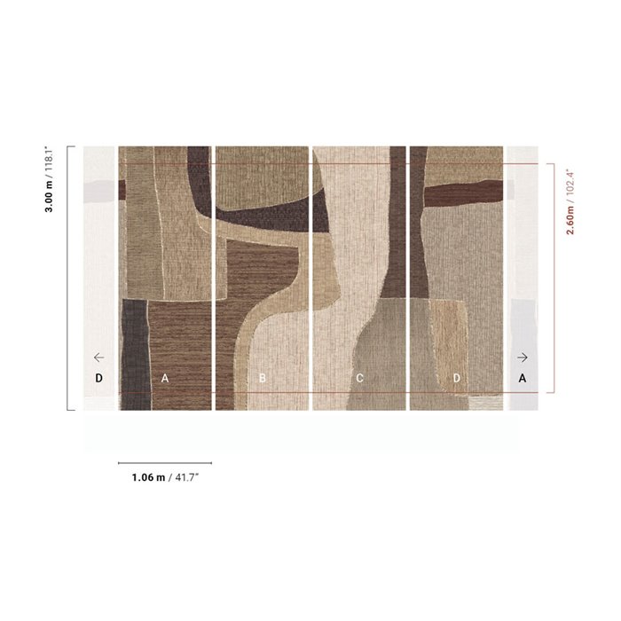 Abstraktes Wandbild mit textilem Patchwork · Khroma Tessura DGTES2011-2014