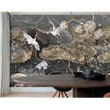 Crane wall mural in a nocturnal cloudscape · Khroma Traces DGTRA4011-4013
