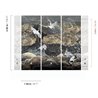 Mural panoramique aux grues dans des nuages nocturnes · Khroma Traces DGTRA4011-4013