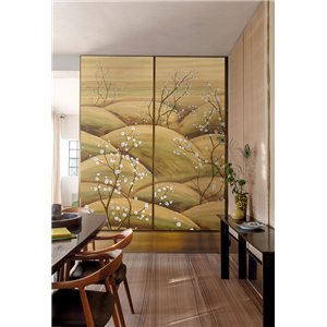 Golden hills cherry blossom wall mural 2
