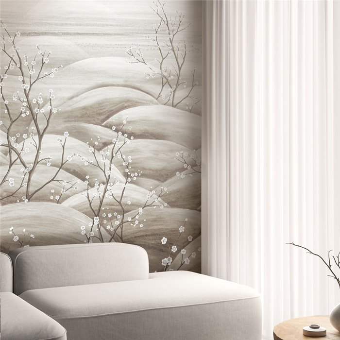 Soft cherry blossom hills wall mural · Khroma Traces DGTRA5031-5033