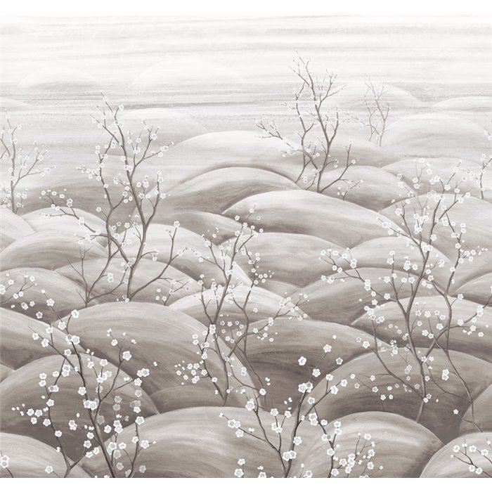Soft cherry blossom hills wall mural · Khroma Traces DGTRA5031-5033