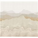 Soft gold misty mountain landscape wall mural · Khroma Amazone DGZON2021-2023