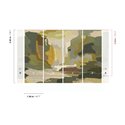 Mural panoramique paysage abstrait vert et ocre · Khroma Tessura DGTES3021-3024