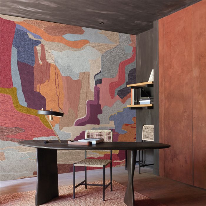 Abstract landscape wall mural with tapestry character · Khroma Tessura DGTES3041-3044