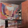 Mural panoramique paysage abstrait esprit tapisserie · Khroma Tessura DGTES3041-3044