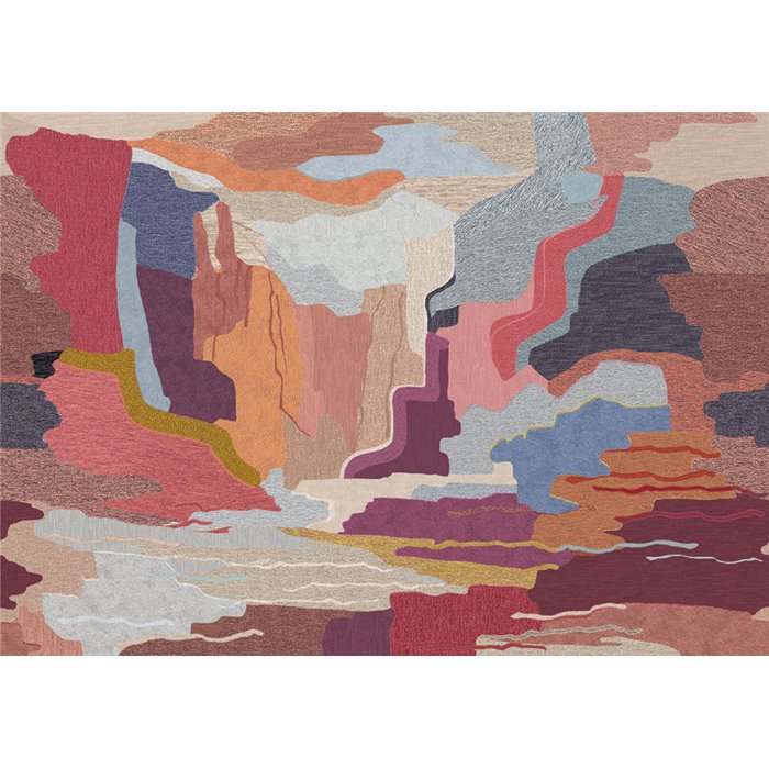 Mural panoramique paysage abstrait esprit tapisserie · Khroma Tessura DGTES3041-3044