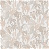 Papel pintado tropical con hojas y plátanos en tonos neutros
