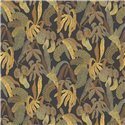 Papier peint tropical à feuilles dorées et brunes · Khroma Romance ROM002
