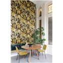 Papel pintado tropical hojas doradas y marrones · Khroma Romance ROM002