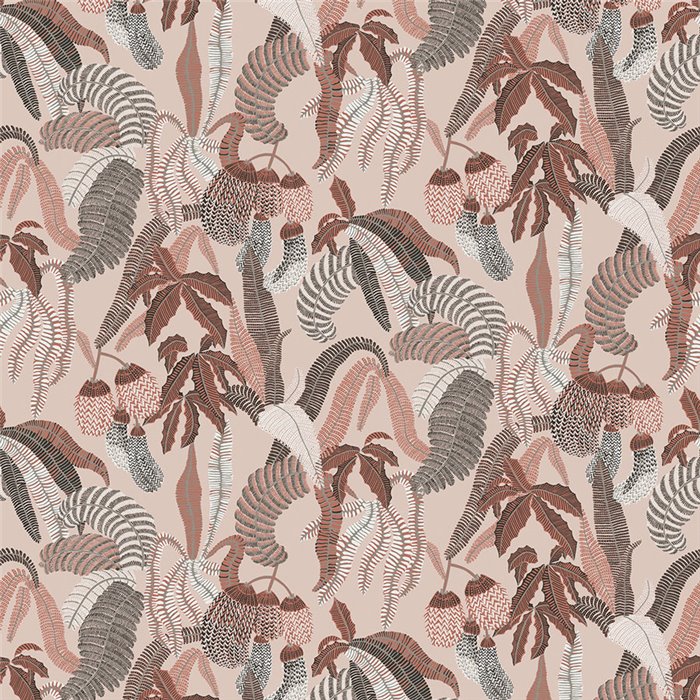 Papier peint jungle tropicale en tons chauds · Khroma Romance ROM004