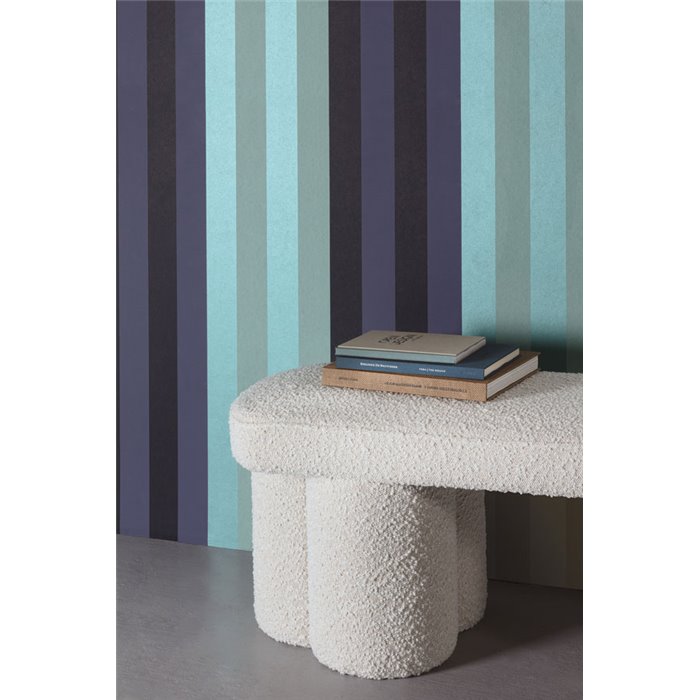 Vertical stripes wallpaper in blue and green tones · Khroma Romance ROM503