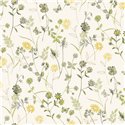 Papel pintado floral campestre en tonos verdes y amarillos · Khroma Amazone ZON103