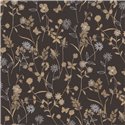 Papel pintado floral oscuro con detalles dorados · Khroma Amazone ZON105