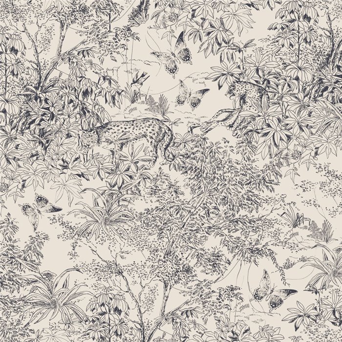 Papier peint de jungle avec léopards monochromes haut de gamme · Khroma Amazone ZON202