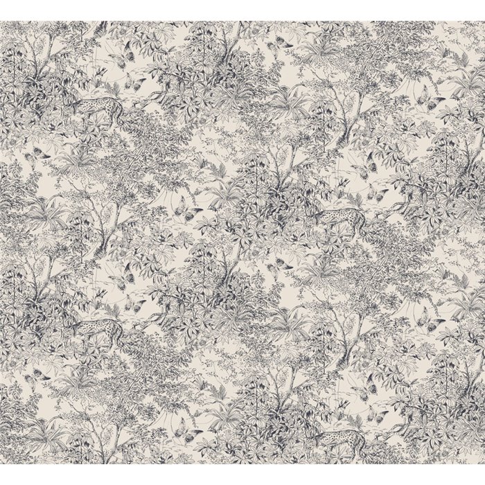 Premium-Dschungel Tapete mit monochromen Leoparden · Khroma Amazone ZON202