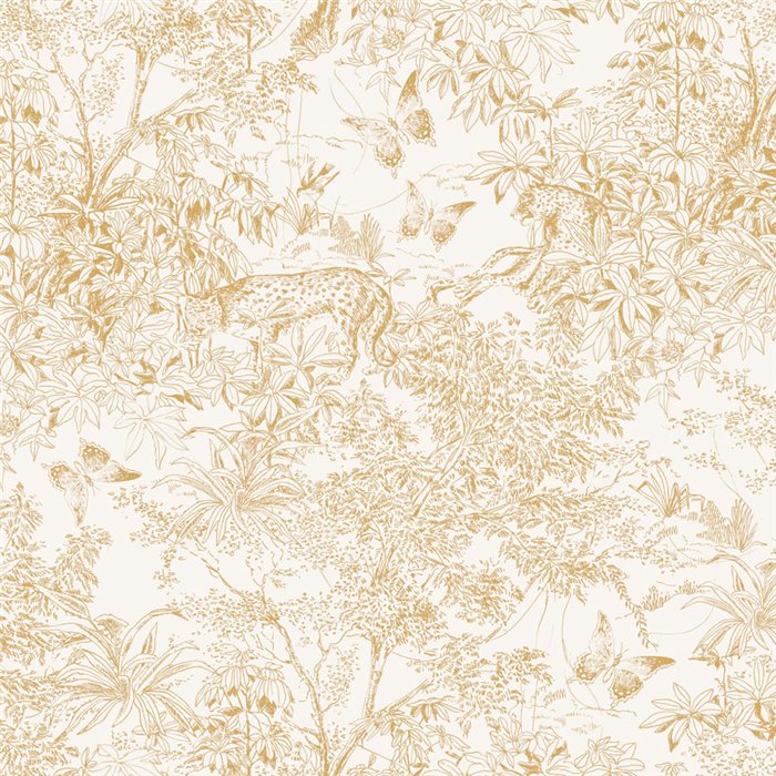 Papier peint jungle dorée exotique · Khroma Amazone ZON203