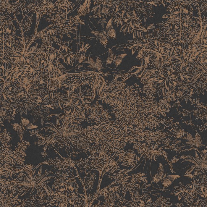 Papel pintado con escenas naturales en cobre · Khroma Amazone ZON204