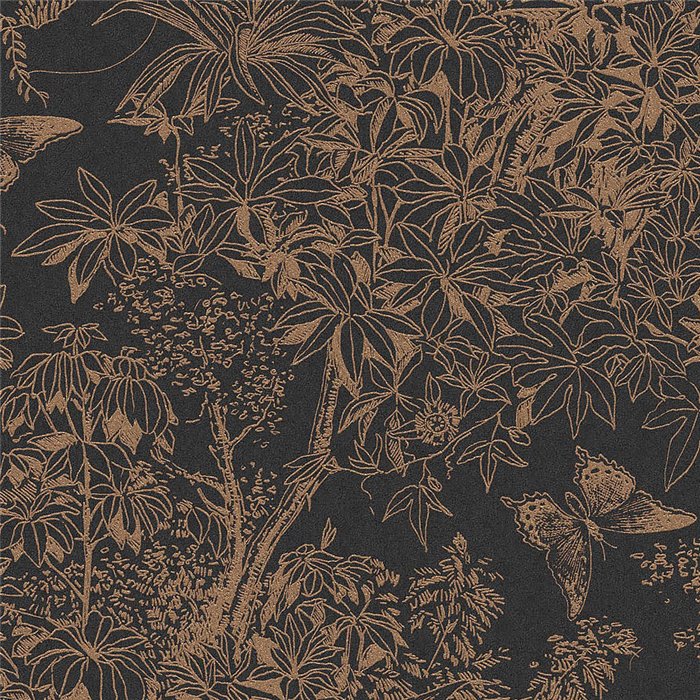Papel pintado con escenas naturales en cobre · Khroma Amazone ZON204