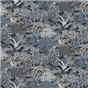 Papier peint de luxe avec paysages de jungle en tons gris bleuâtre · Khroma Amazone ZON501