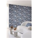 Papier peint de luxe avec paysages de jungle en tons gris bleuâtre · Khroma Amazone ZON501