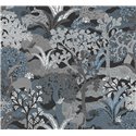 Papel pintado de lujo con paisajes selváticos y tonos azul grisáceo · Khroma Amazone ZON501