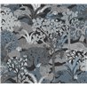 Papier peint de luxe avec paysages de jungle en tons gris bleuâtre · Khroma Amazone ZON501