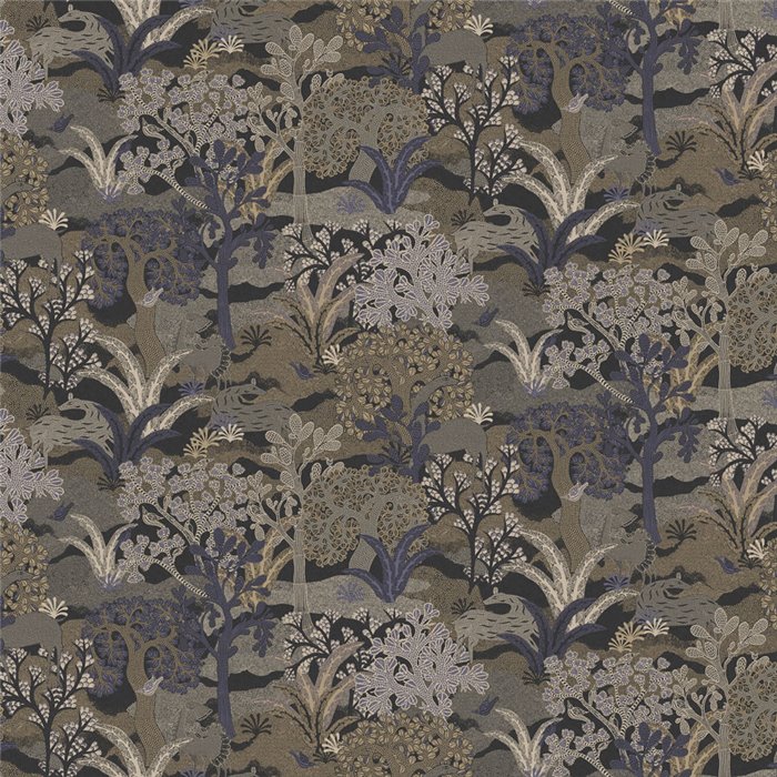 Papel pintado tropical bronce con intrincados árboles · Khroma Amazone ZON503