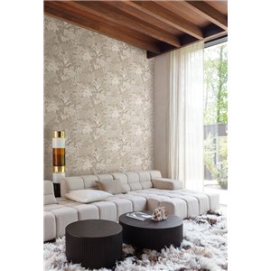 Elegant ivory tones nature-themed wallpaper 2