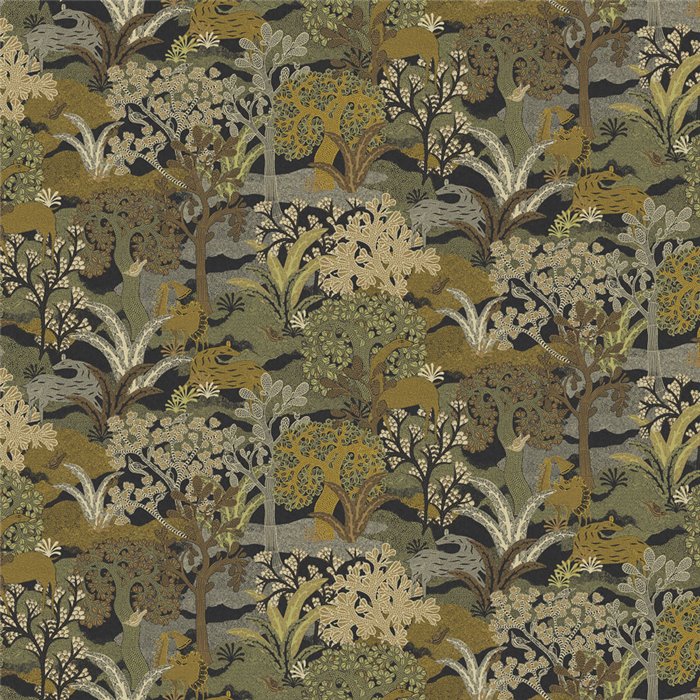 Tropical jungle wallpaper in olive tones · Khroma Amazone ZON505