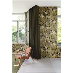 Tropical jungle wallpaper in olive tones 2