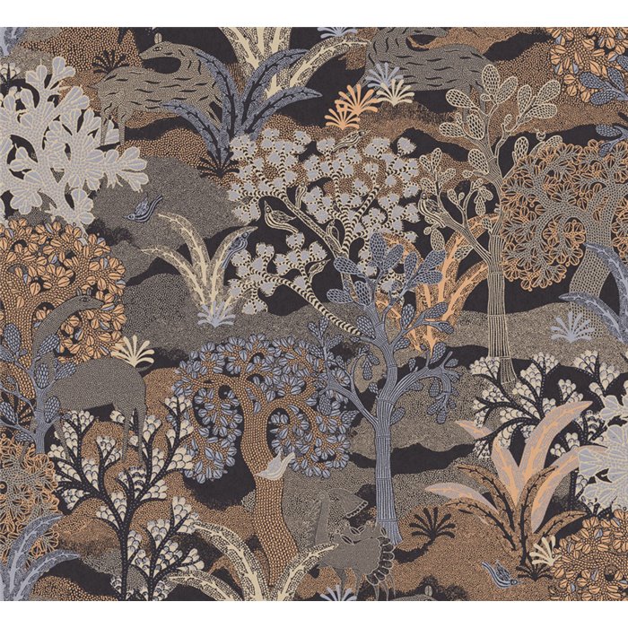 Papel pintado selva tropical en tonos oscuros · Khroma Amazone ZON506