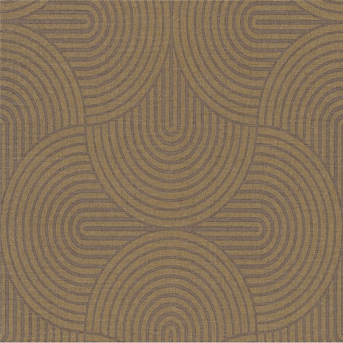 Papier peint cercles concentriques contemporains ocre jaune · Khroma The Texture Book EAR605