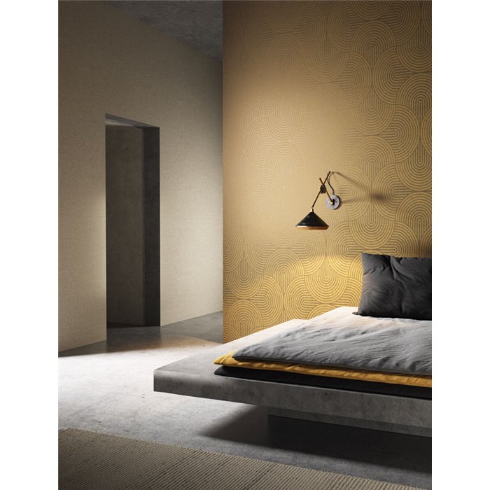 Papier peint cercles concentriques contemporains ocre jaune · Khroma The Texture Book EAR605