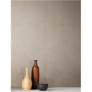 Geometric contemporary greige wallpaper 2