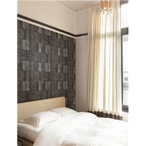 Papier peint mosaïque géométrique gris et noir 2