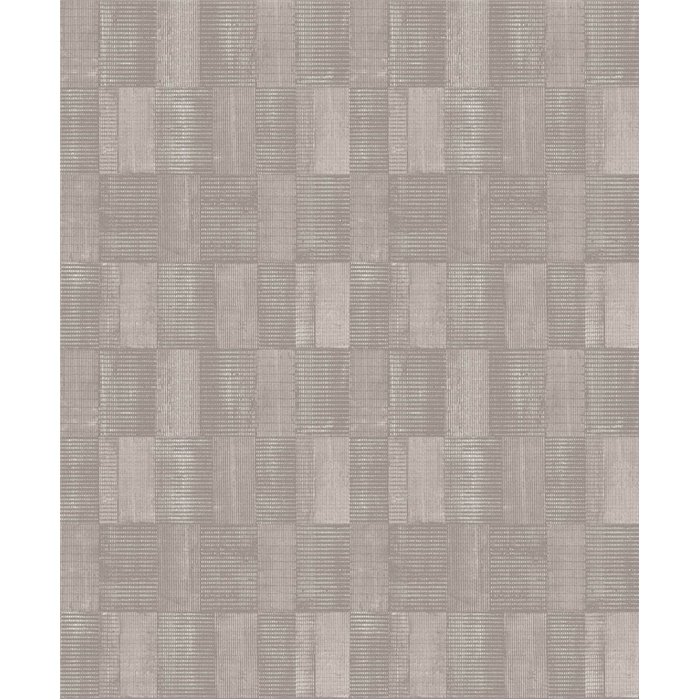 Papier peint à motif de blocs géométriques gris taupe · Khroma The Texture Book SUM303