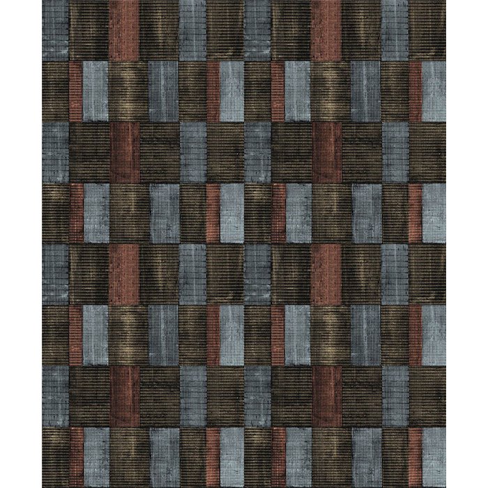Papier peint géométrique contemporain marron et gris · Khroma The Texture Book SUM304