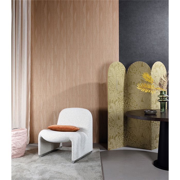 Papier peint géométrique contemporain beige et marron · Khroma The Texture Book YSA304