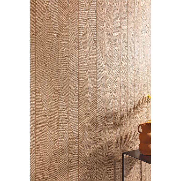 Papier peint géométrique contemporain beige et marron · Khroma The Texture Book YSA304