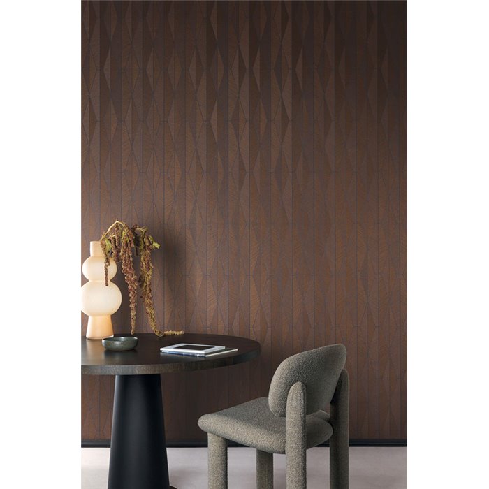 Papier peint géométrique contemporain marron et bleu · Khroma The Texture Book YSA306
