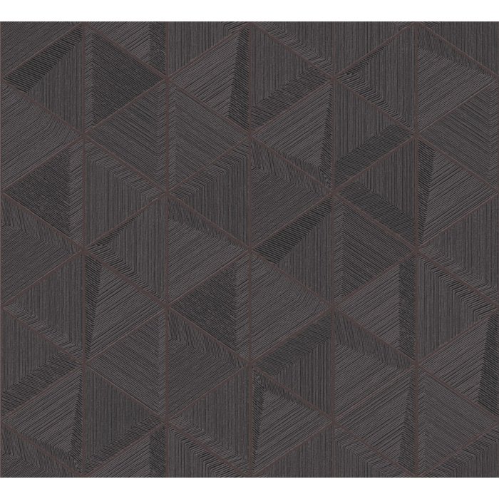 Papel pintado geométrico japonés antracita · Khroma Traces TRA101