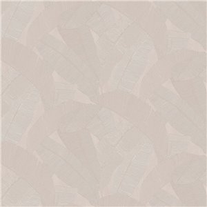 Papel pintado de hojas de plátano beige rosado
