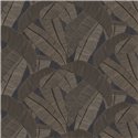 Papel pintado hojas de banano marrón sobre negro · Khroma Serica RIC203